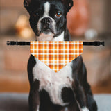 Orange Plaid Dog Bandana Collar