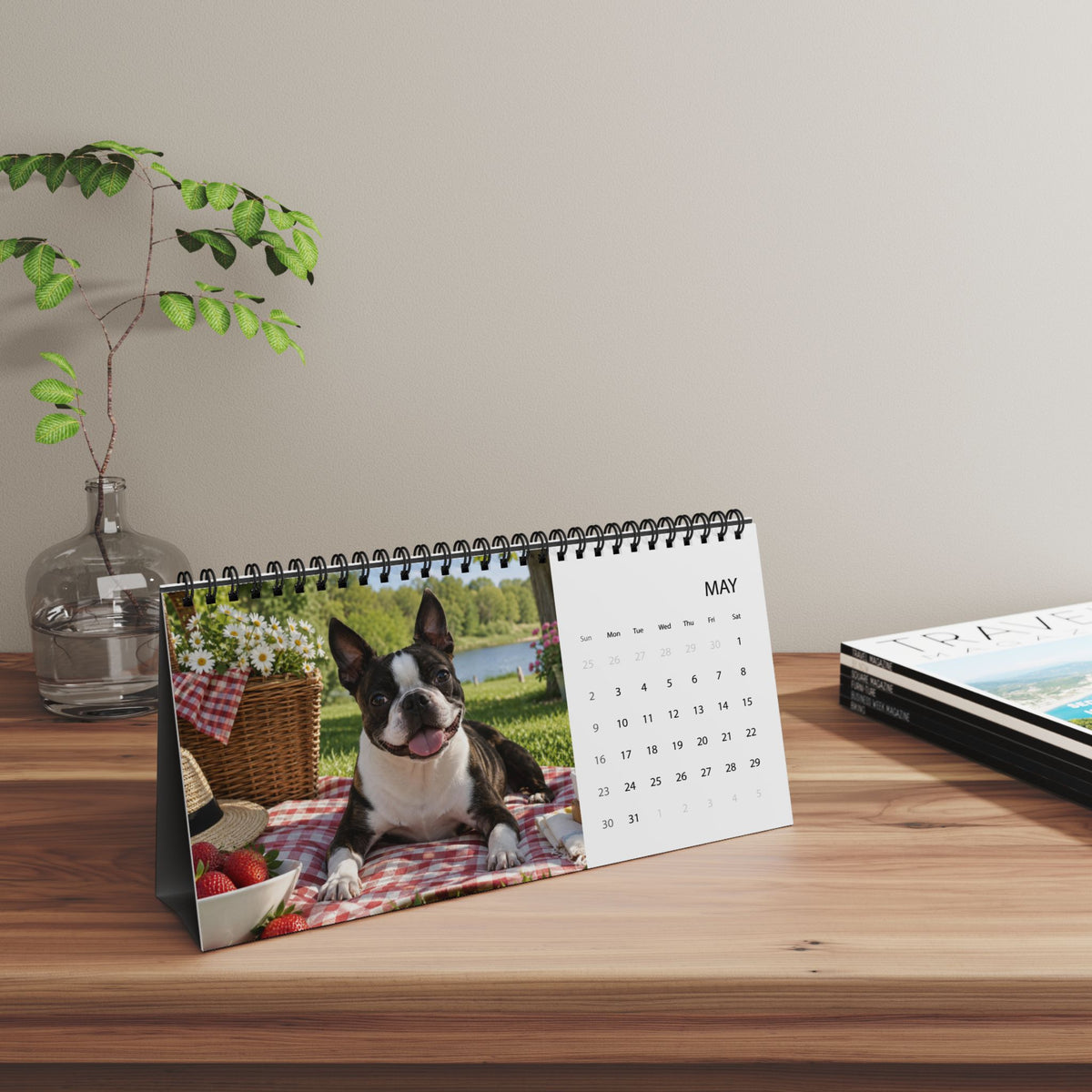 Boston Terrier World 2027 Desktop Calendar .