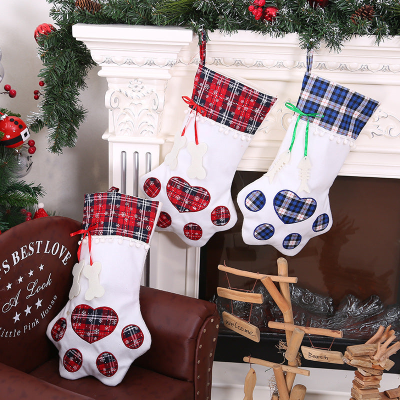 Dog Paw Christmas Stocking
