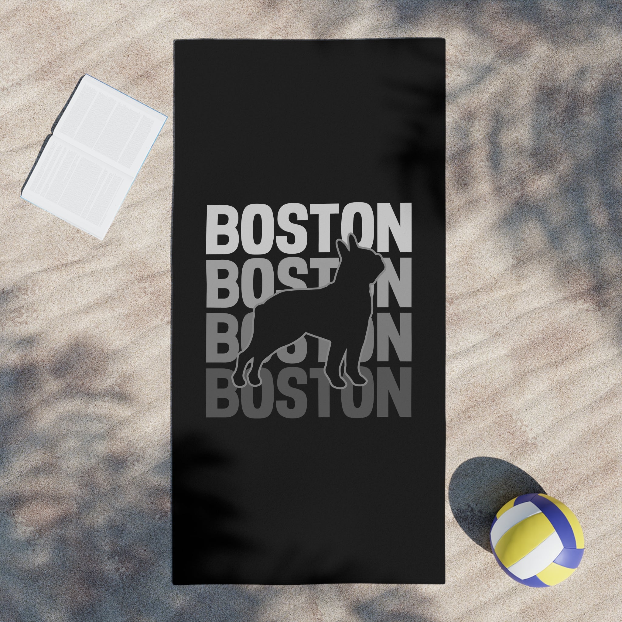 Boston Dog Lovers Beach Towel - Stylish Summer Accessory