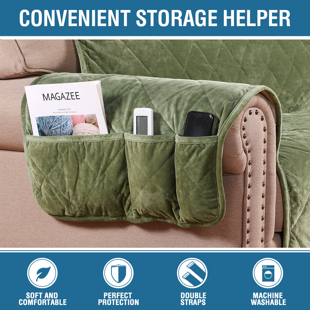 Premium Non-Slip Velvet Sofa Cover – Soft Plush Couch Protector for Pets, Kids & Everyday Use .
