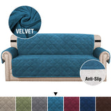 Premium Non-Slip Velvet Sofa Cover – Soft Plush Couch Protector for Pets, Kids & Everyday Use . Peacock Blue