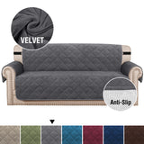 Premium Non-Slip Velvet Sofa Cover – Soft Plush Couch Protector for Pets, Kids & Everyday Use . Grey