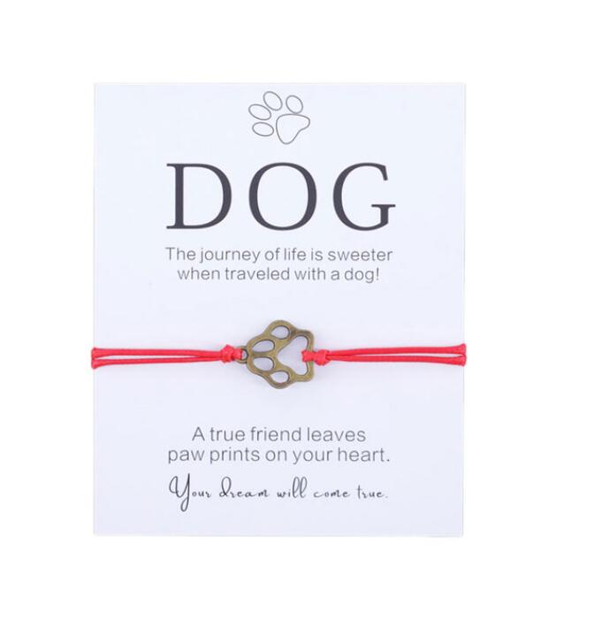 Friendship Bracelet Gift for Him Paw Print Bracelet Dog Lover Gift