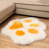 Faux Wool Dog Paw-Shaped Carpet
