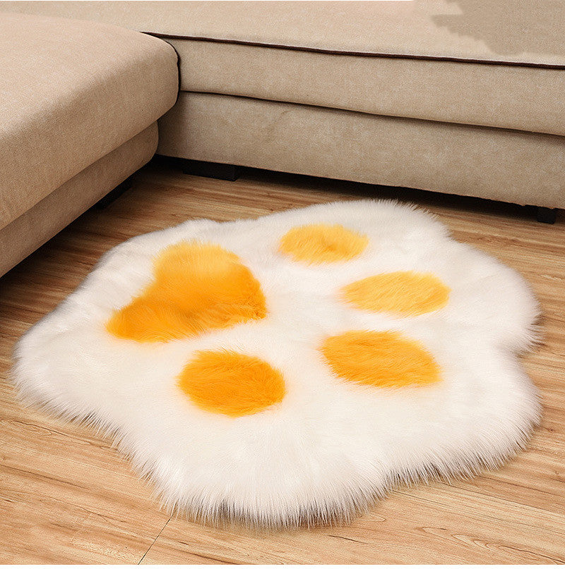 Faux Wool Dog Paw-Shaped Carpet