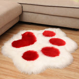 Faux Wool Dog Paw-Shaped Carpet