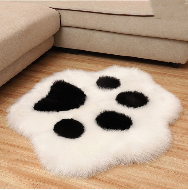 Faux Wool Dog Paw-Shaped Carpet