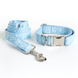 Paisley Dog Collar Bow Tie With Leash Set