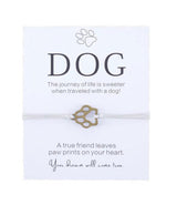 Friendship Bracelet Gift for Him Paw Print Bracelet Dog Lover Gift