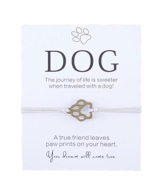 Friendship Bracelet Gift for Him Paw Print Bracelet Dog Lover Gift
