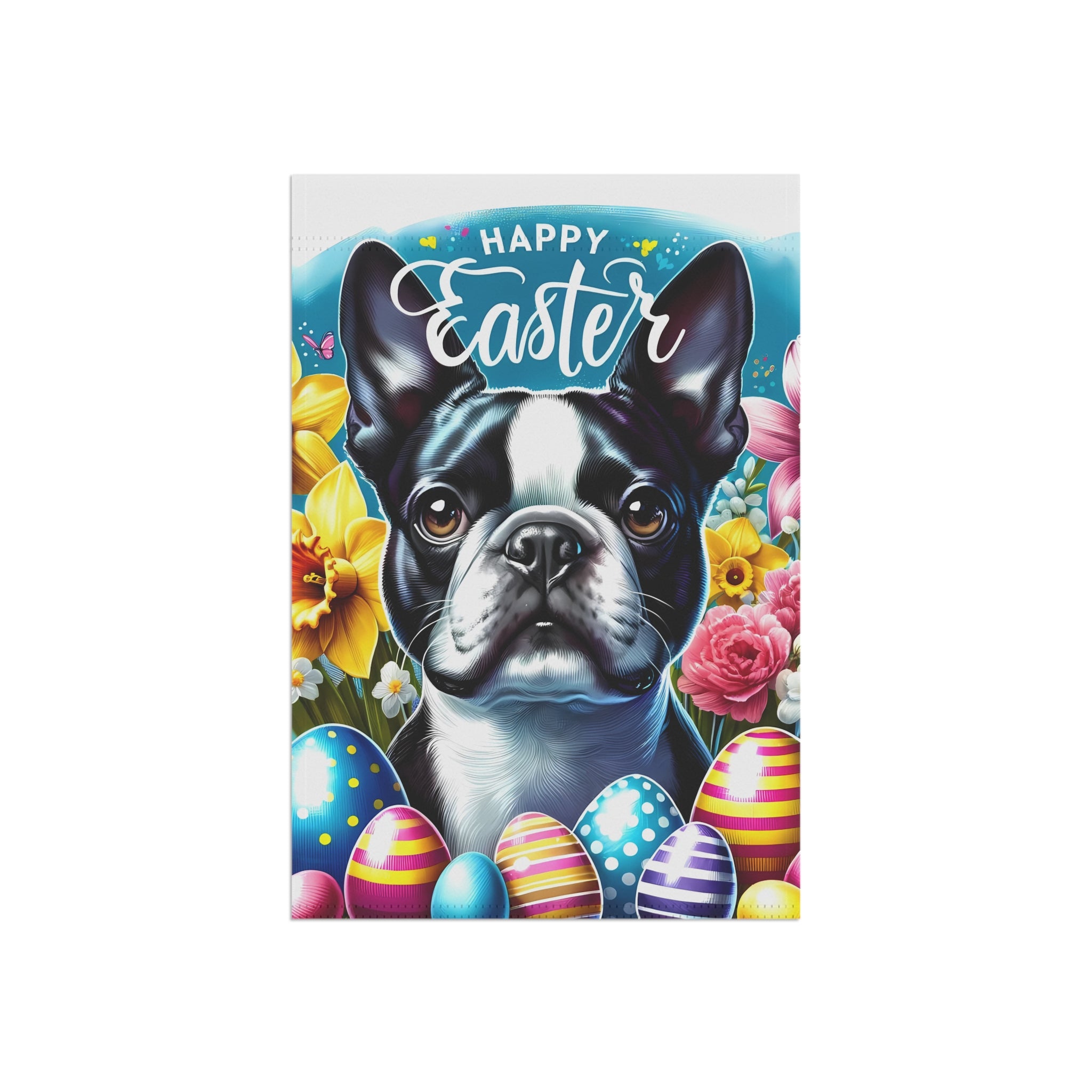 Happy Easter Boston Terrier Garden & House Banner