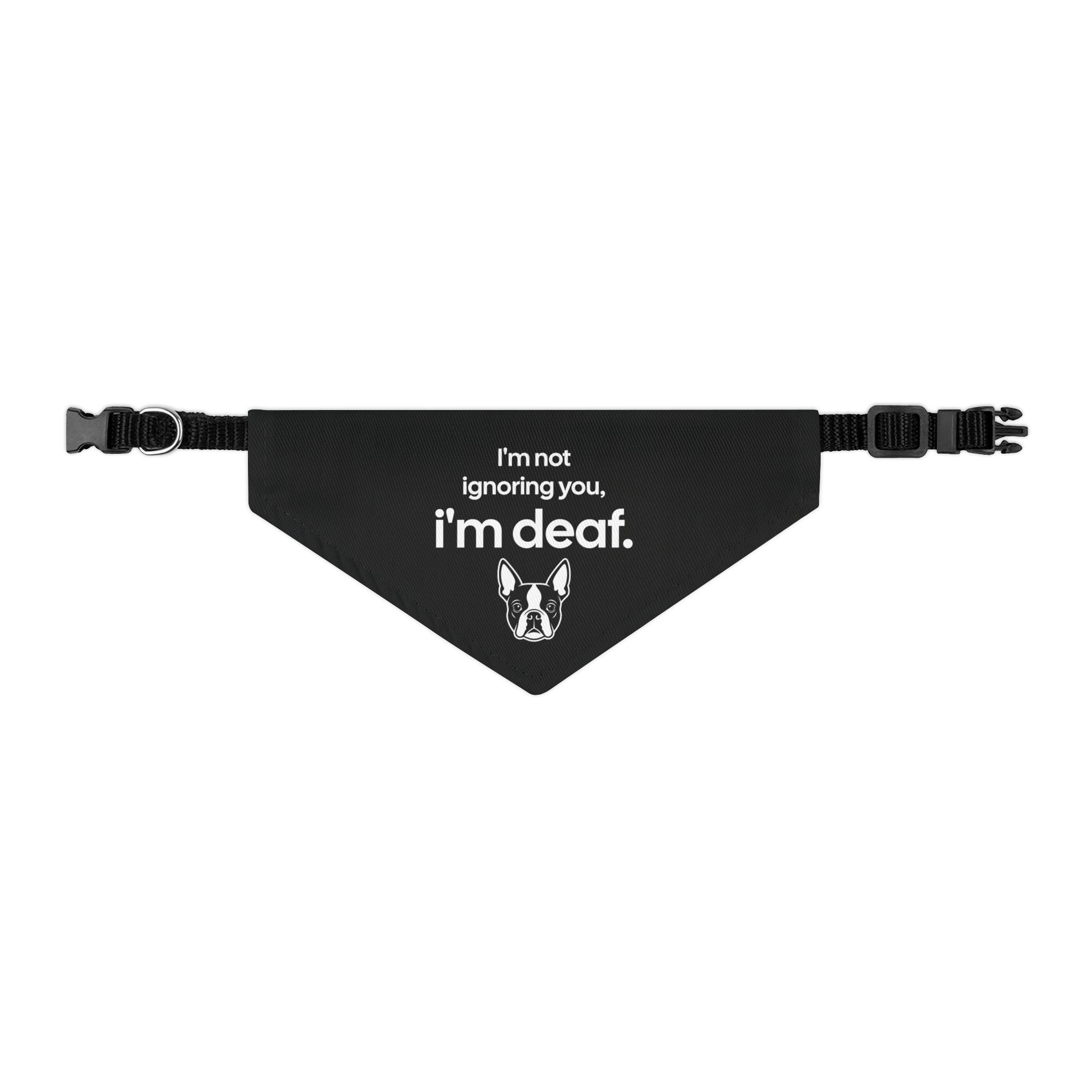 Deaf Dog Bandana Collar — "I'm not ignoring you, I'm deaf." Pet Safety Accessory . S