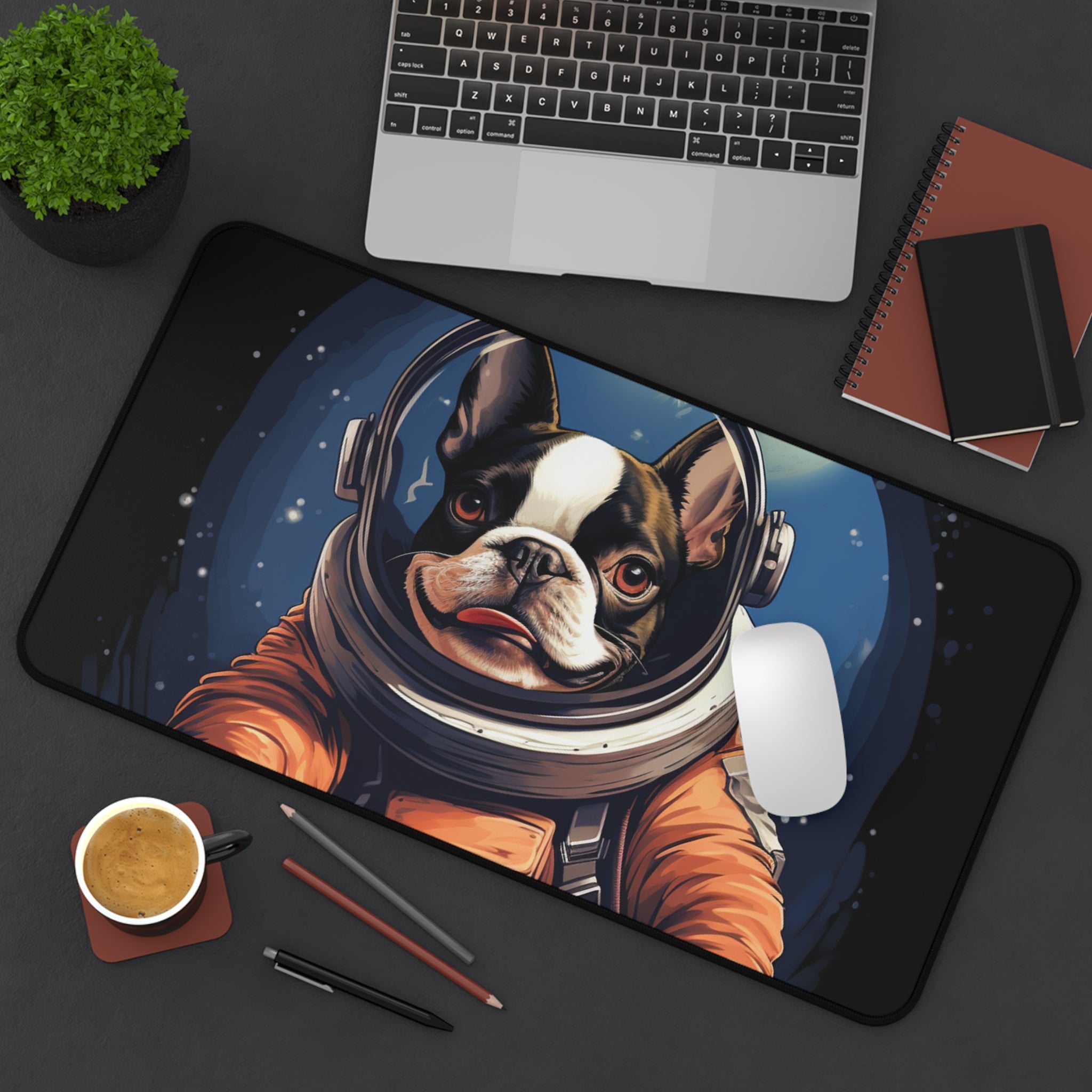 Astronaut Dog Desk Mat - Fun Pet-Themed Office Decor