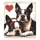 Two Boston Terriers Love Ultra-Soft Micro Fleece Blanket .