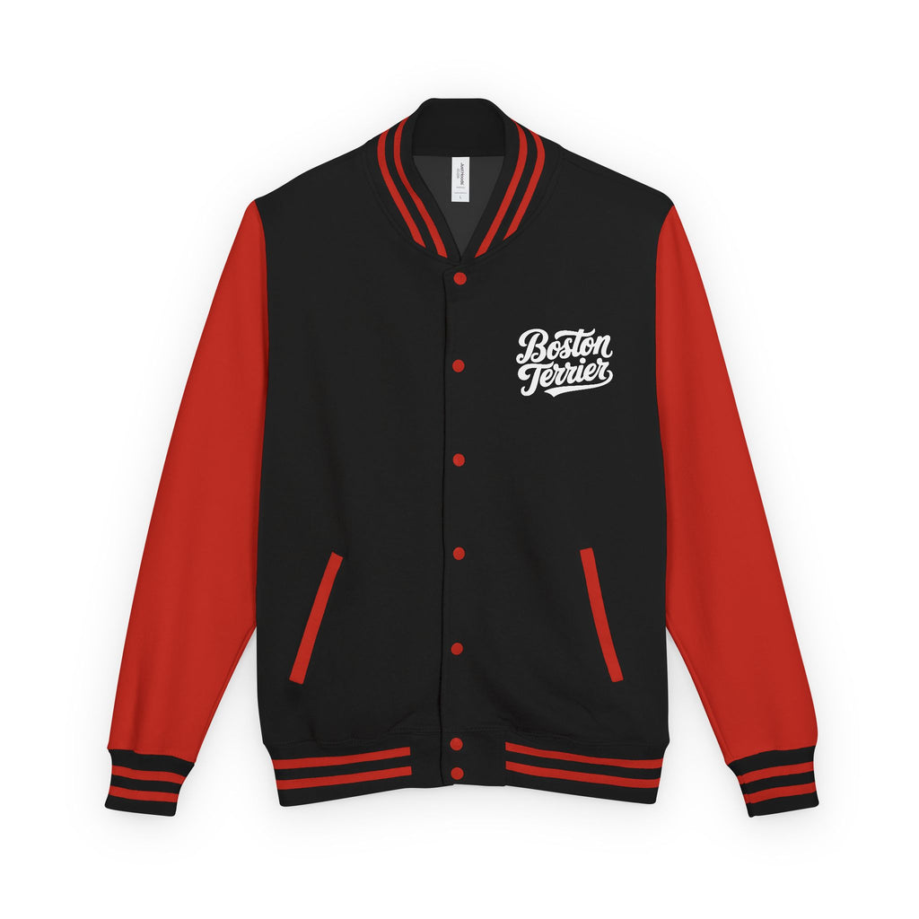 Boston Terrier Unisex Heavyweight Letterman Jacket - Stylish and Cozy