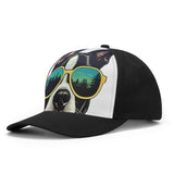 Boston Terrier Dog Sunglasses Forest Baseball Cap