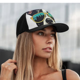 Boston Terrier Dog Sunglasses Forest Baseball Cap