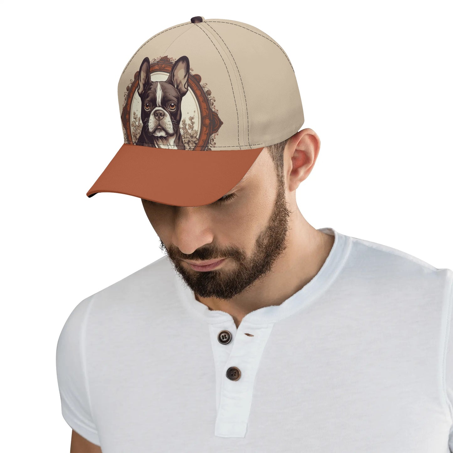Winston - Vintage-Inspired Baseball Cap For Red Brown Boston Terrier Dog Lovers .