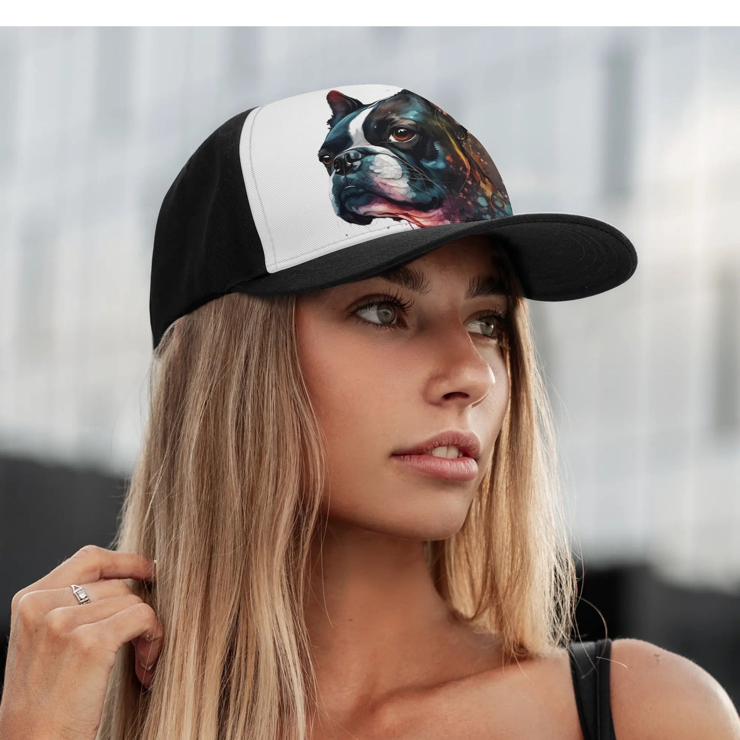 Boston Terrier Dog Art Baseball Cap