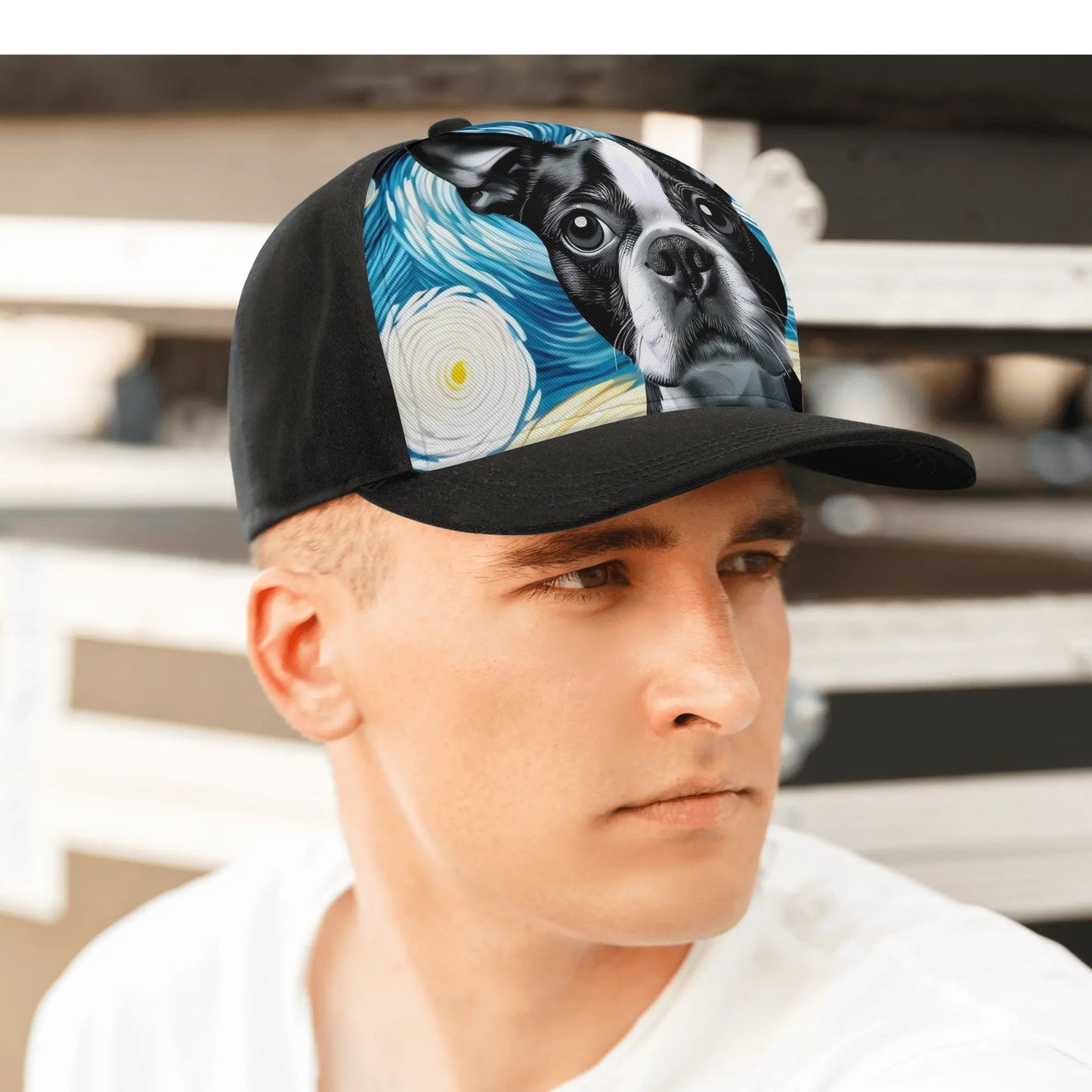Starry Night - Boston Terrier Baseball Cap