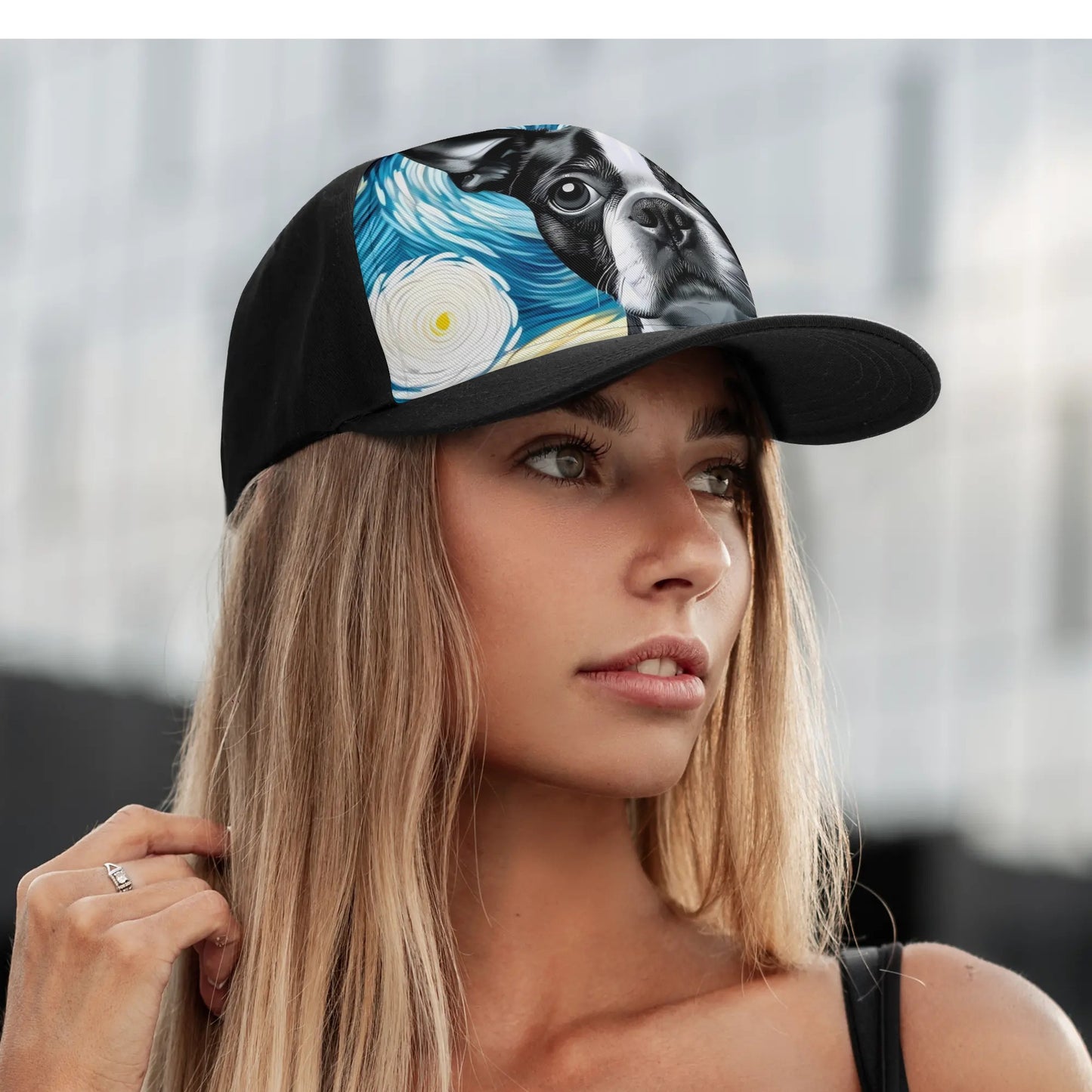 Starry Night - Boston Terrier Baseball Cap