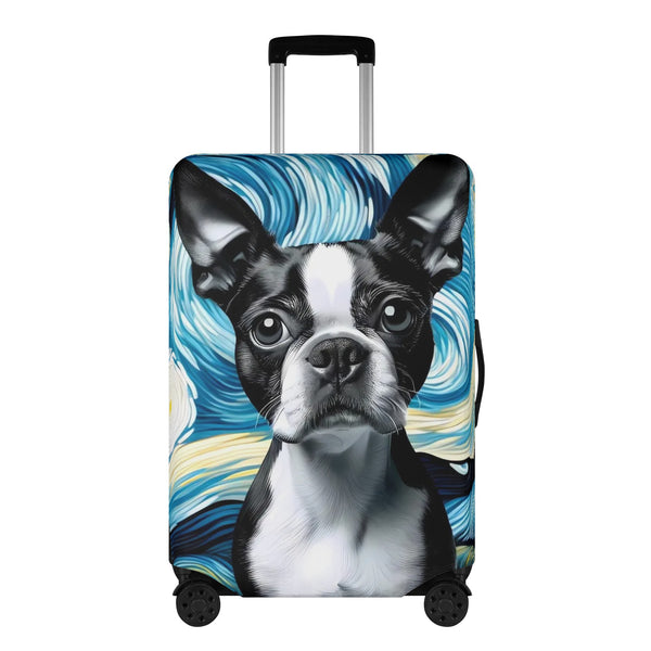 Starry Night - Polyester Luggage Cover for Boston Terrier Lovers