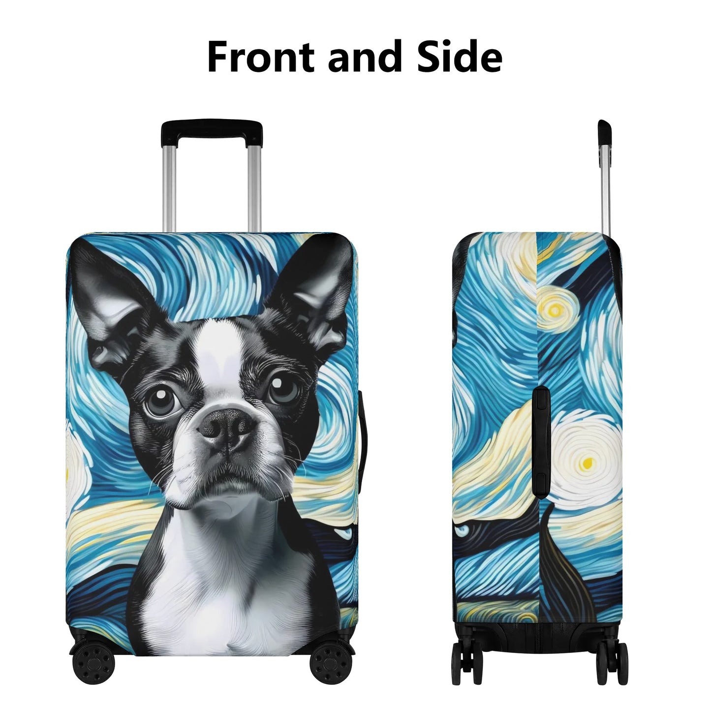 Starry Night - Polyester Luggage Cover for Boston Terrier Lovers