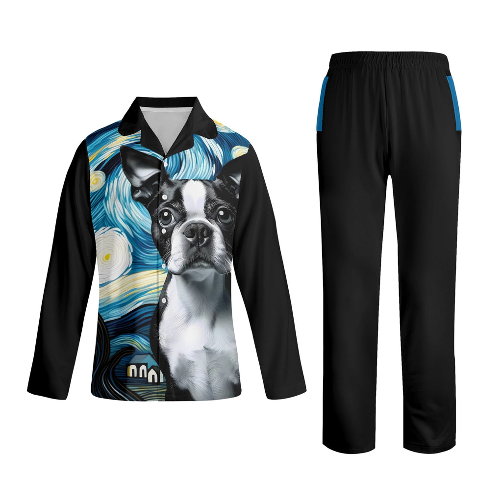 Starry Night - Unisex 2-Piece Notch Collar Long-Sleeve Pajama Set