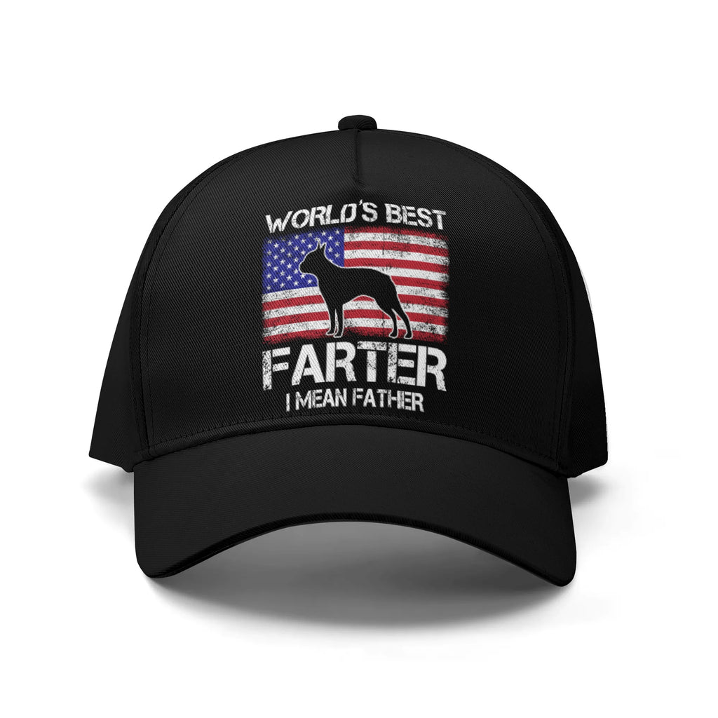 Worlds Best Farter I Mean Father - Baseball Cap for Boston Terrier Dads