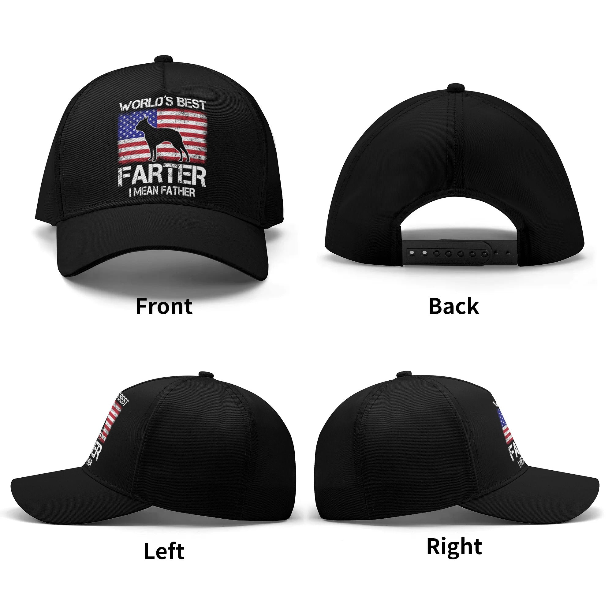 Worlds Best Farter I Mean Father - Baseball Cap for Boston Terrier Dads