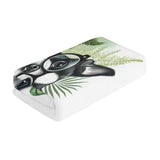 Tropical Elegance - Scholarly Boston Terrier Watercolor Bath Towel