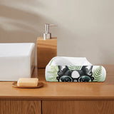 Tropical Elegance - Scholarly Boston Terrier Watercolor Bath Towel