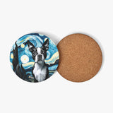 Starry Night - Boston Terrier Wood Coaster Set (4pcs)