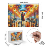 Rainy Embrace Boston Terrier Jigsaw Puzzle (500 Pcs)