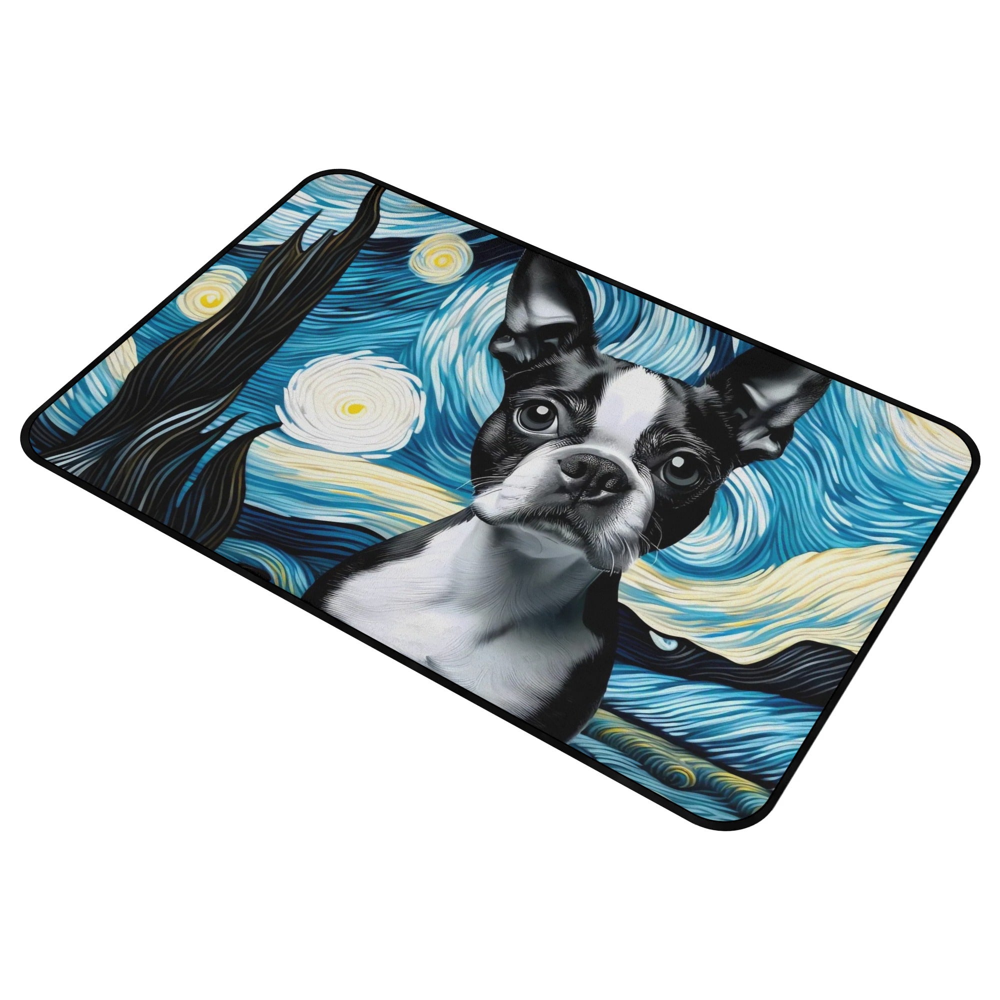 Starry Night - Boston Terrier Dog Non-slip Room Rug