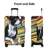 Comic Book-Style Boston Terrier Polyester Luggage Cover