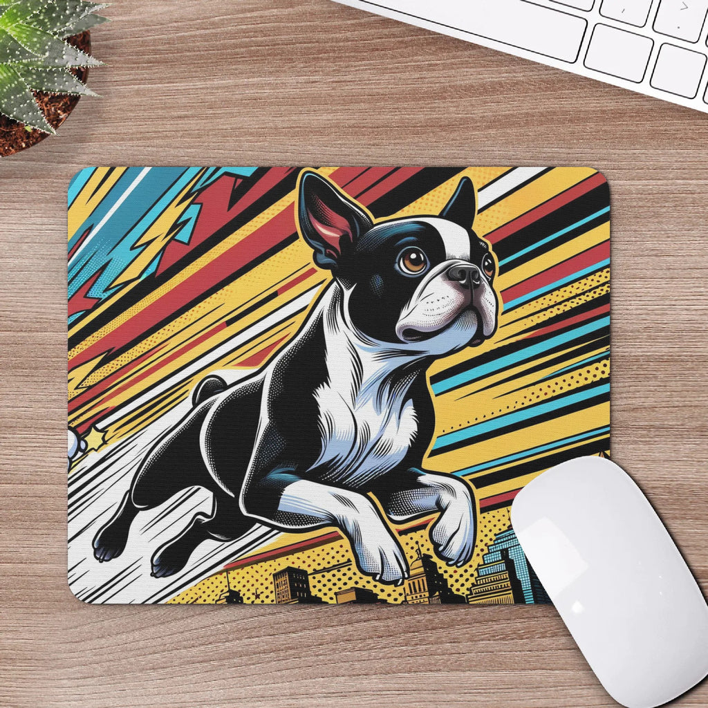 Comic Book-Style Square Rubber Mouse Mat Pad