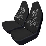 Line Drawn Boston Terrier Dog Black Front Car Seat Covers (Set of 2)