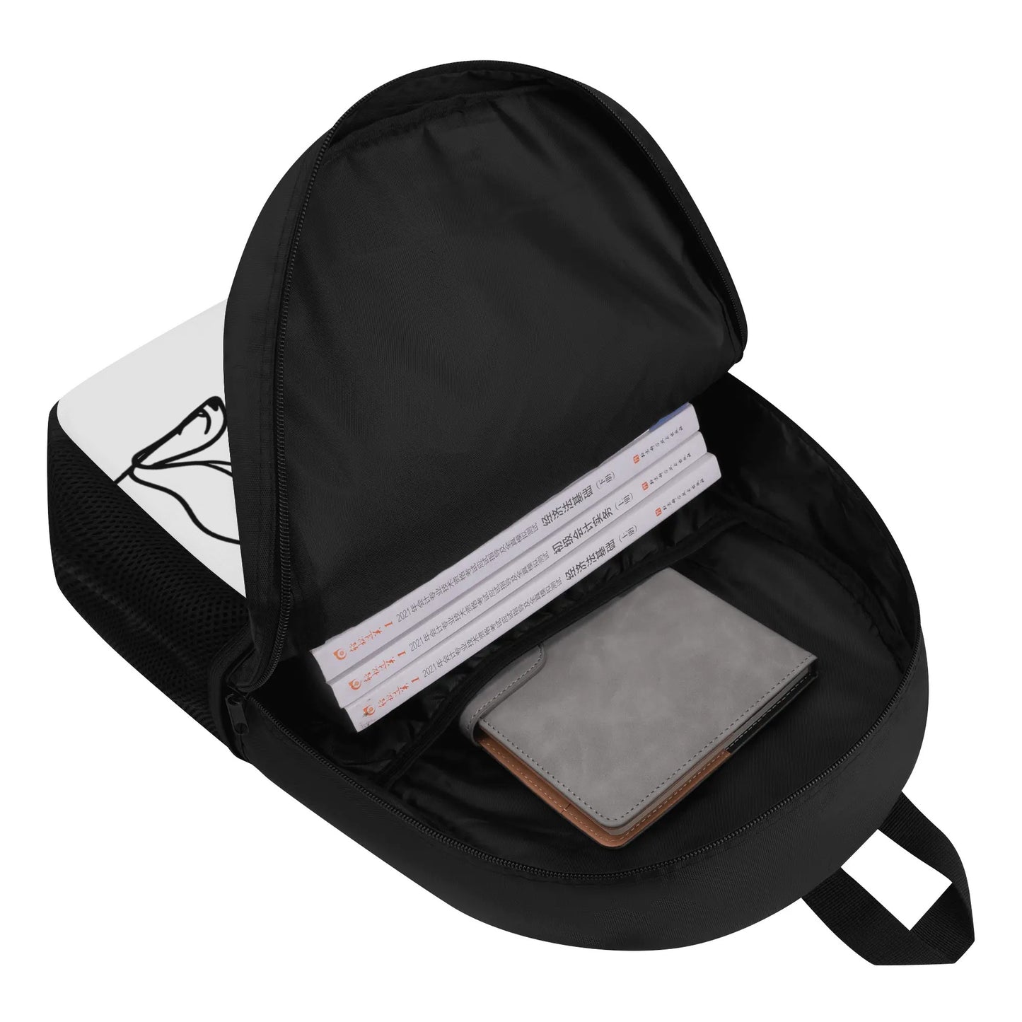 Line Drawn Boston Terrier Dog 17 Inch Laptop Backpack