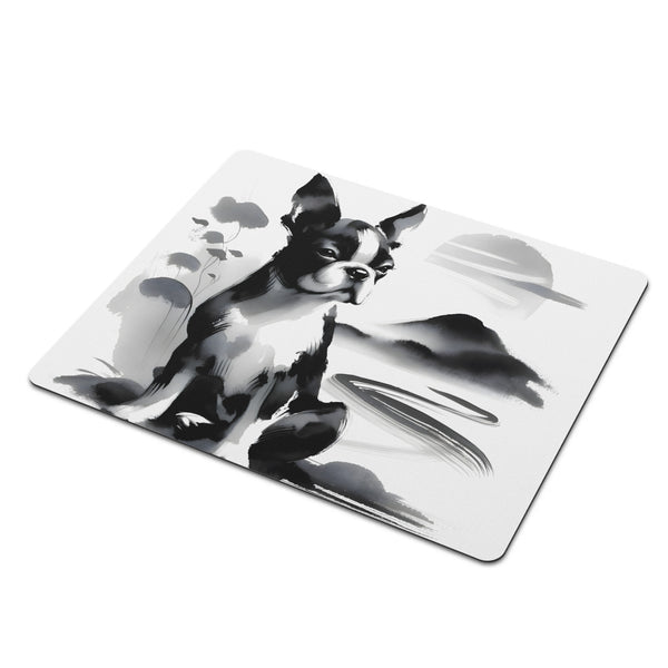 Japanese-Inspired Ink Wash Painting Square Rubber Mouse Mat Pad