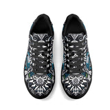 Hawaiian Boston Terrier Dog Adult Low Top Leather Skateboard Shoes