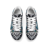 Hawaiian Boston Terrier Dog Adult Low Top Leather Skateboard Shoes
