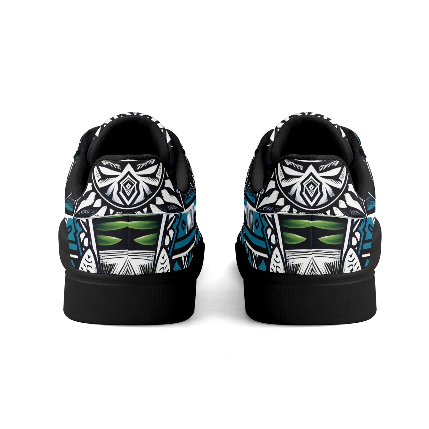 Hawaiian Boston Terrier Dog Adult Low Top Leather Skateboard Shoes