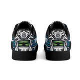 Hawaiian Boston Terrier Dog Adult Low Top Leather Skateboard Shoes