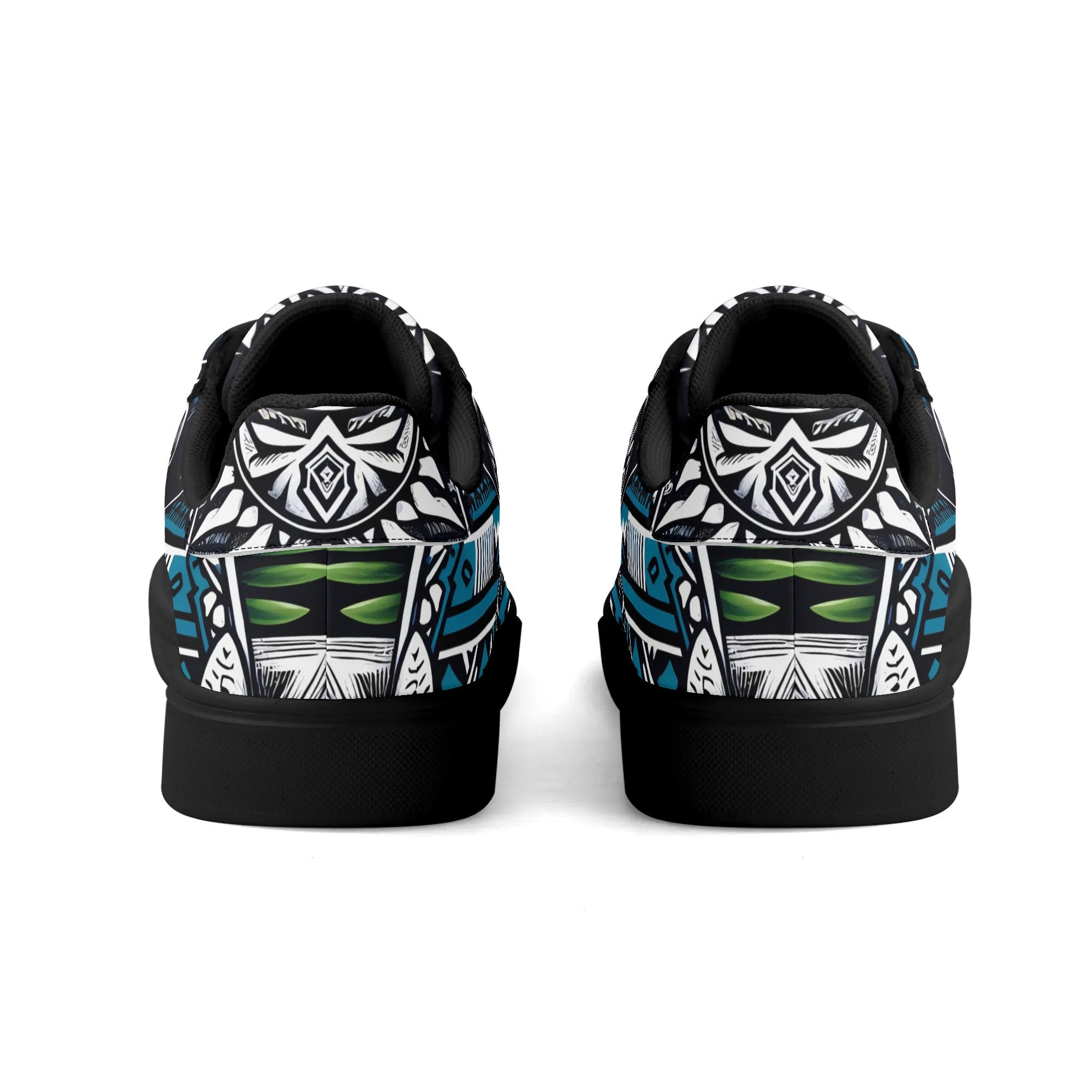 Hawaiian Boston Terrier Dog Adult Low Top Leather Skateboard Shoes