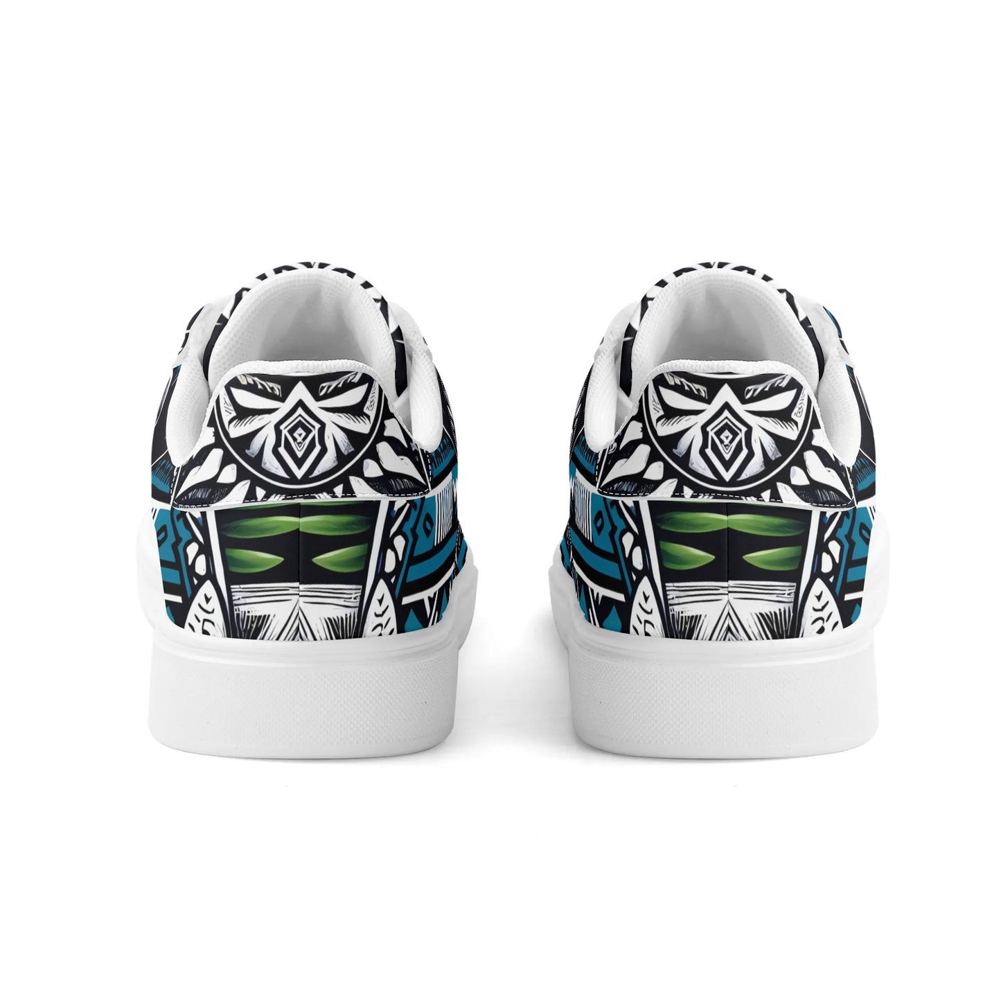 Hawaiian Boston Terrier Dog Adult Low Top Leather Skateboard Shoes