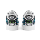 Hawaiian Boston Terrier Dog Adult Low Top Leather Skateboard Shoes