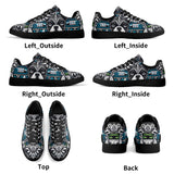 Hawaiian Boston Terrier Dog Adult Low Top Leather Skateboard Shoes