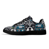 Hawaiian Boston Terrier Dog Adult Low Top Leather Skateboard Shoes